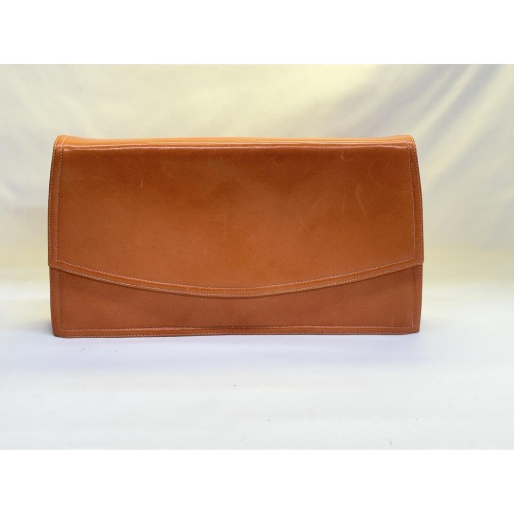 Frenchy of California Women's Vintage Orange Leather Shoulder / Clutch Handbag